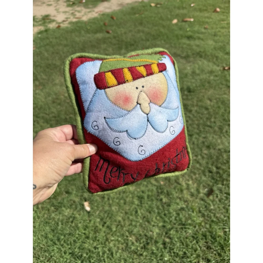 Santa Claus Merry Christmas Decor Door Knob Doorknob Pillow 7x9”